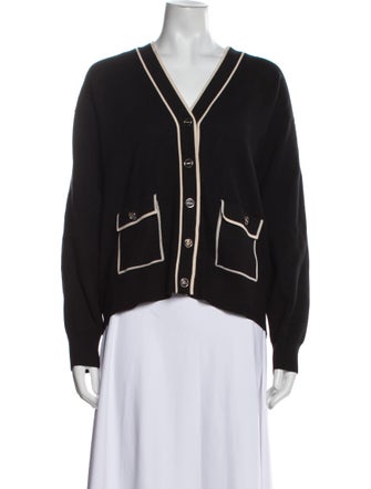 Sandro Striped V-Neck Sweater