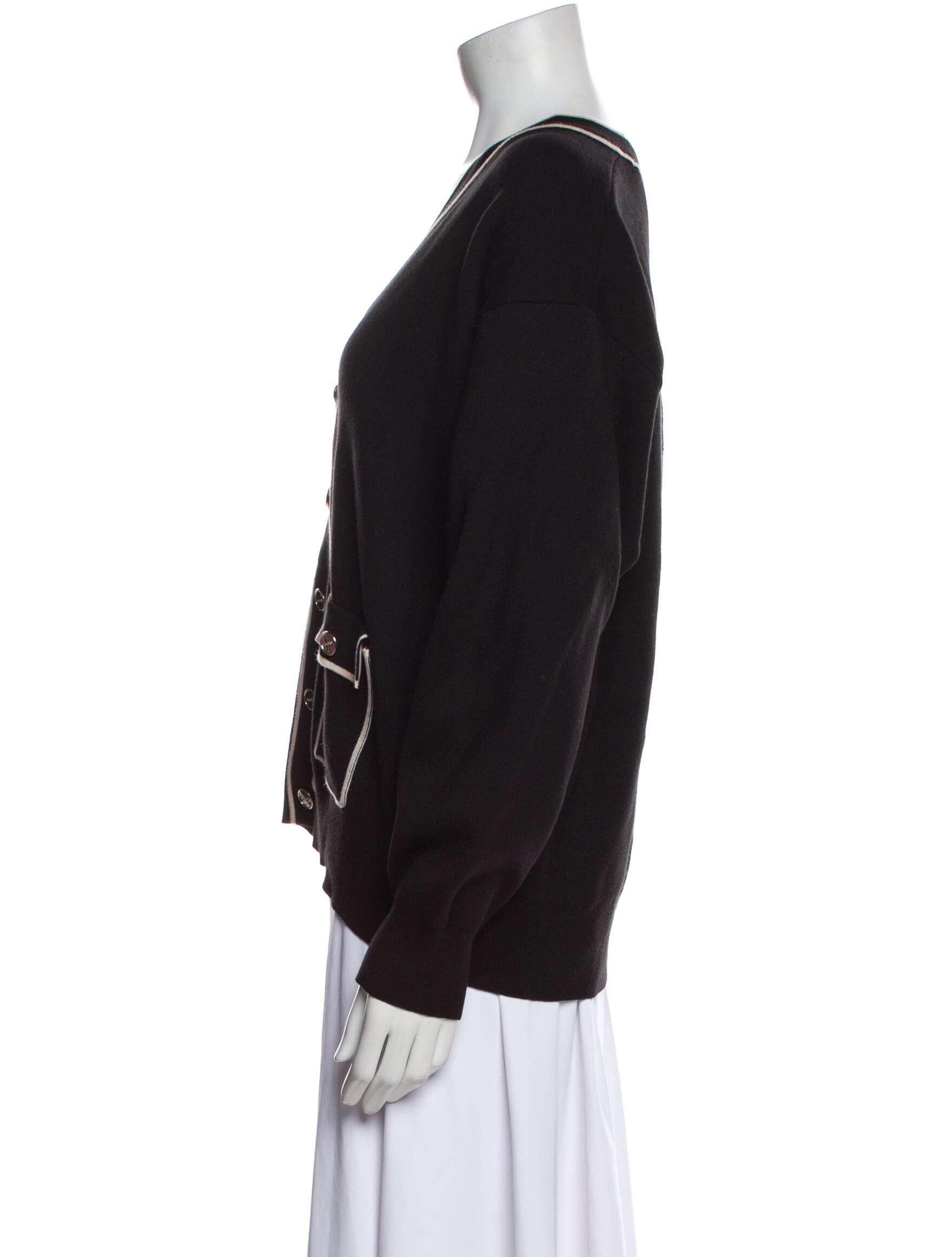 Sandro Striped V-Neck Sweater