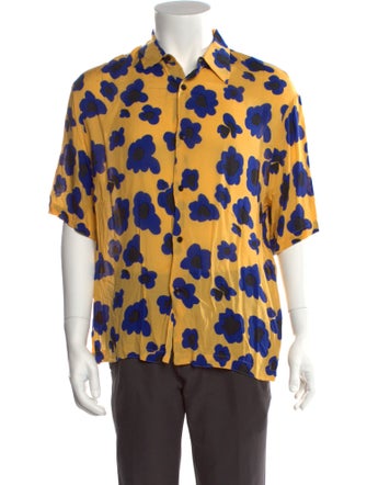 Sandro Floral Print Short Sleeve Shirt