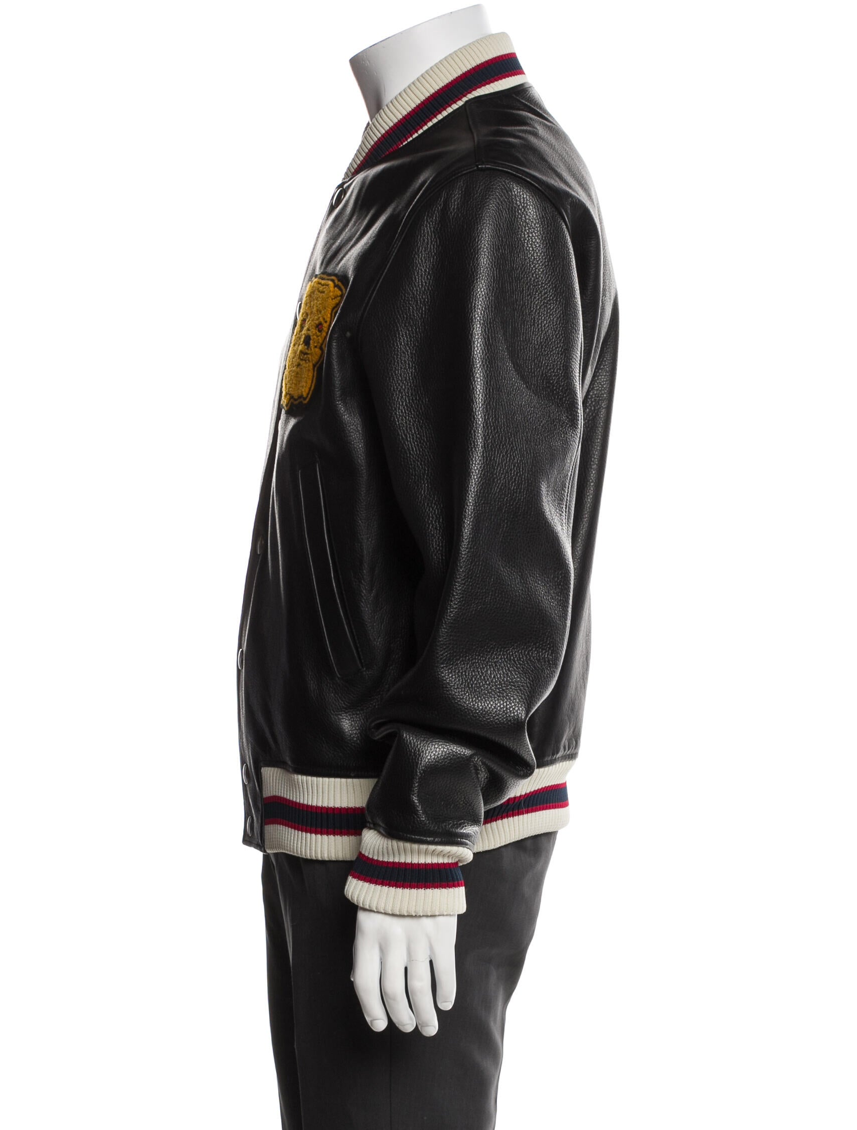 Sandro Calfskin Graphic Print Varsity Jacket