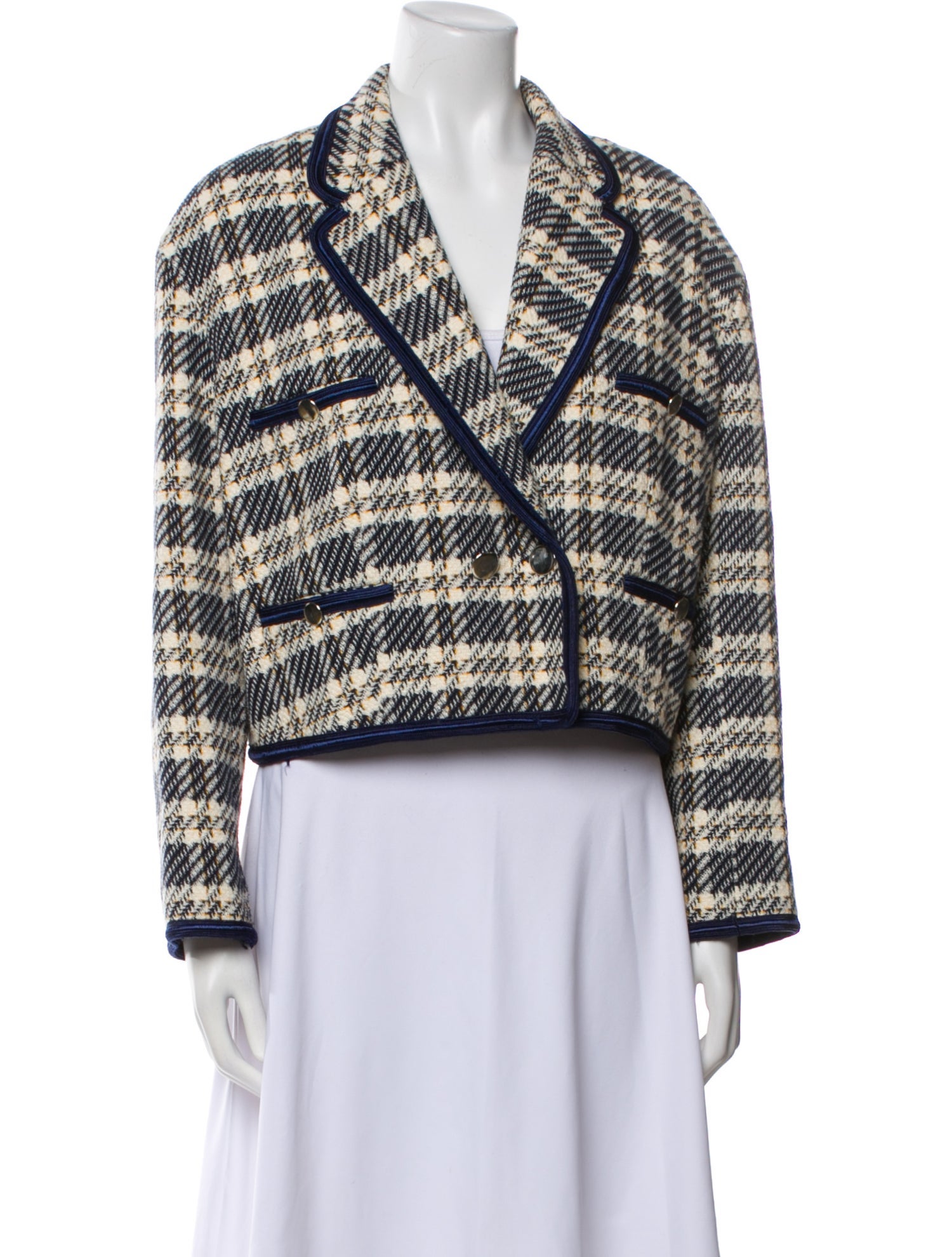 Sandro Plaid Print Blazer