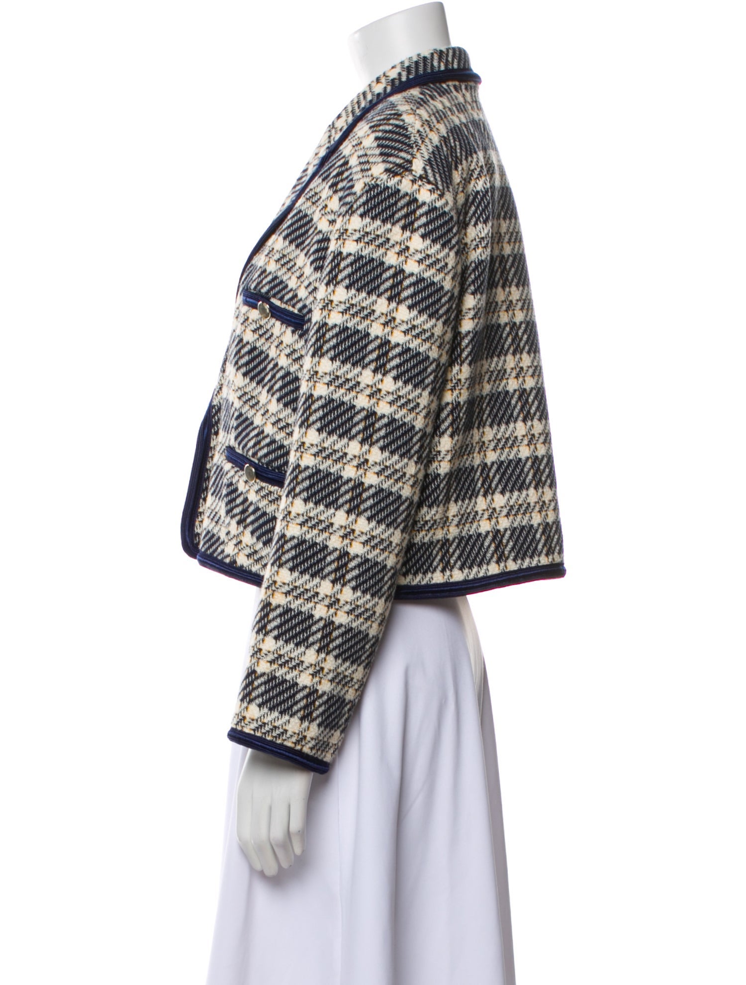 Sandro Plaid Print Blazer