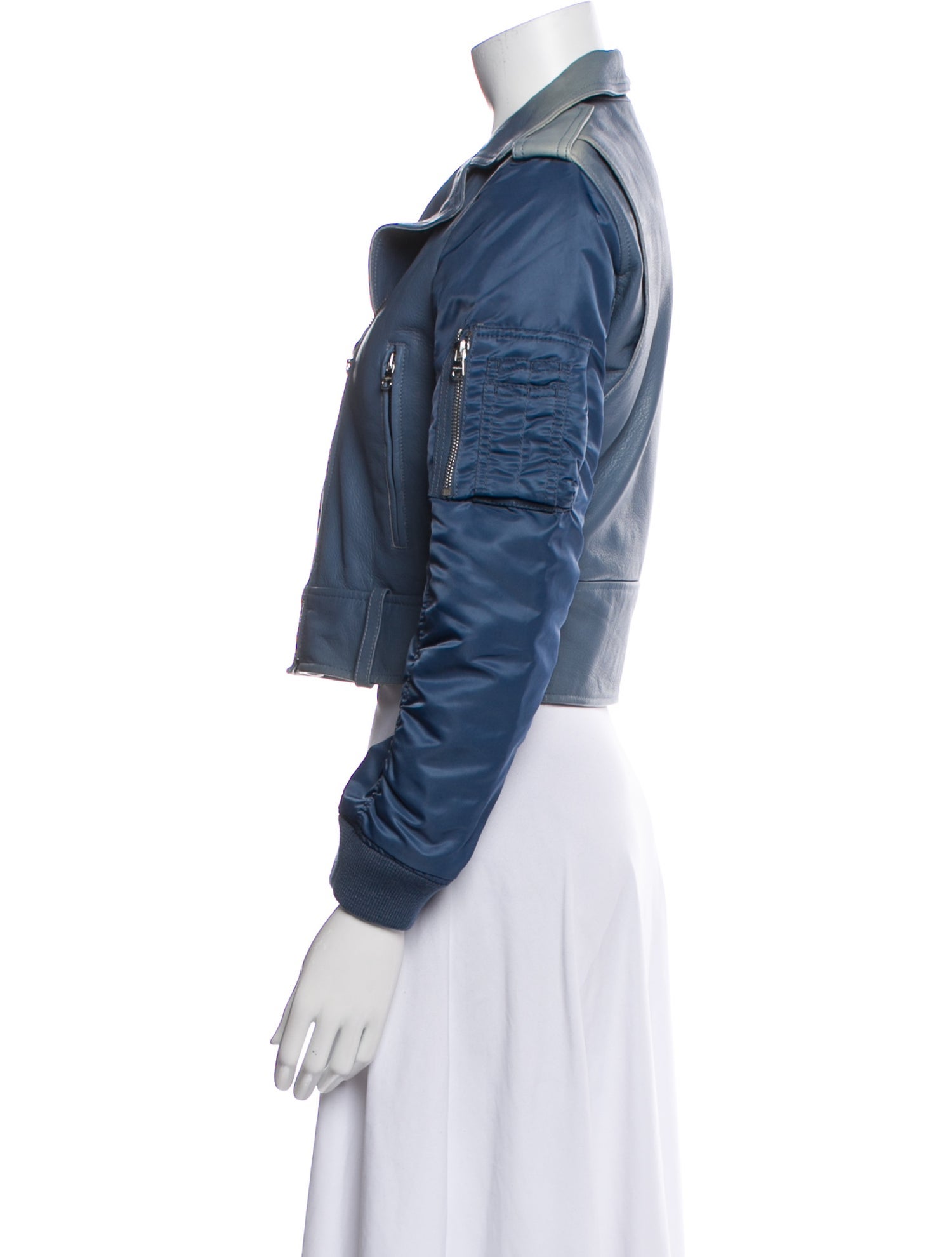 Sandro Embossed Leather Biker Jacket