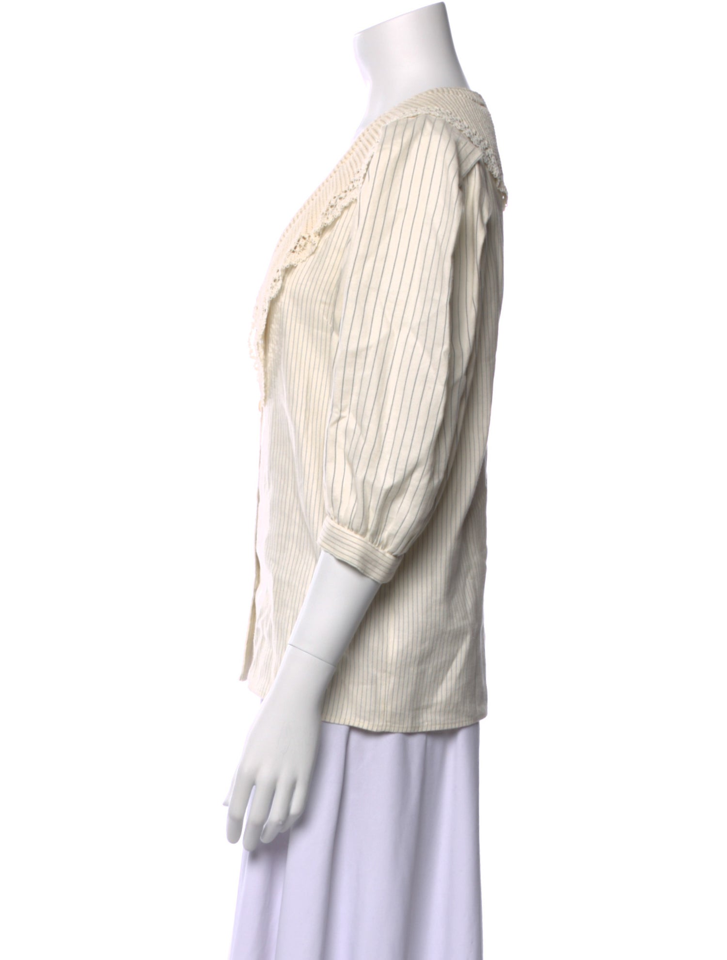 Sandro Linen Striped Blouse