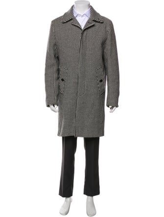 Sandro Houndstooth Print Overcoat