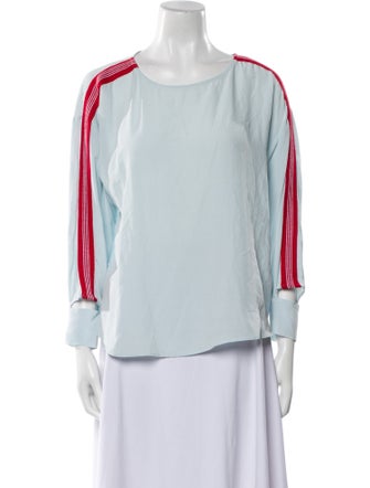 Sandro Scoop Neck Three-Quarter Sleeve Blouse