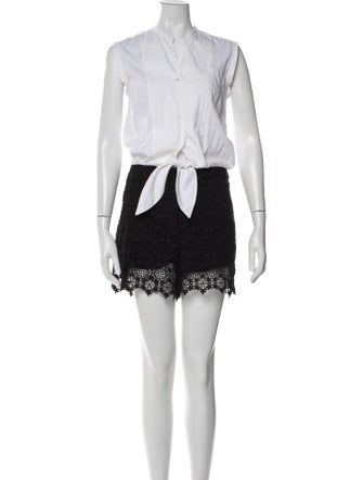 Sandro Lace Pattern Crew Neck Romper