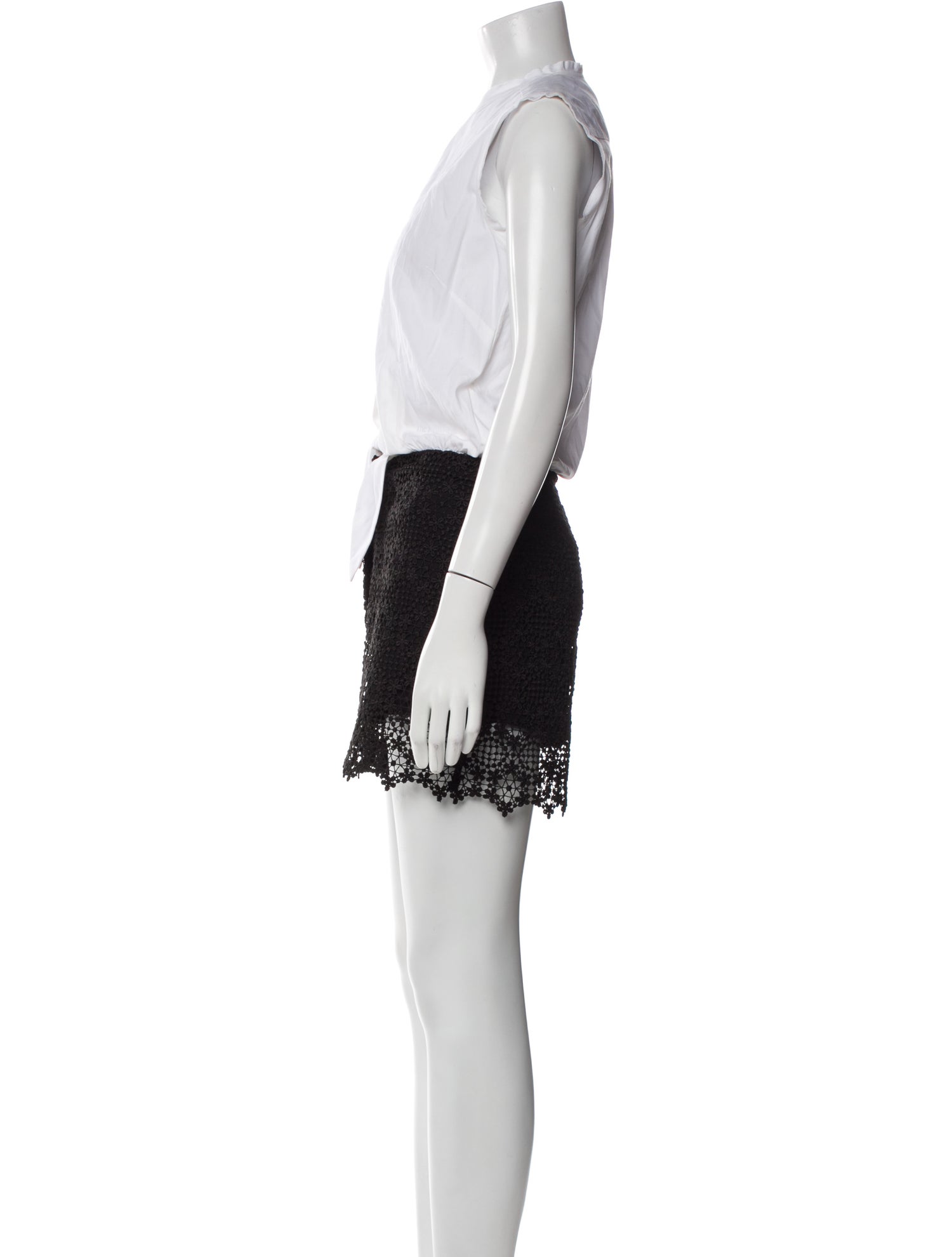 Sandro Lace Pattern Crew Neck Romper