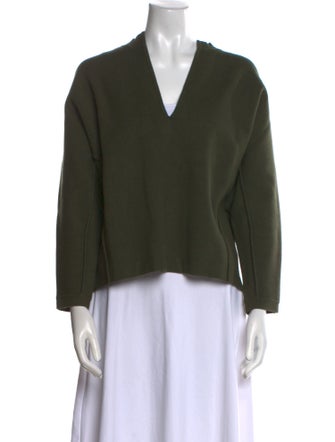 Sandro V-Neck Three-Quarter Sleeve Blouse