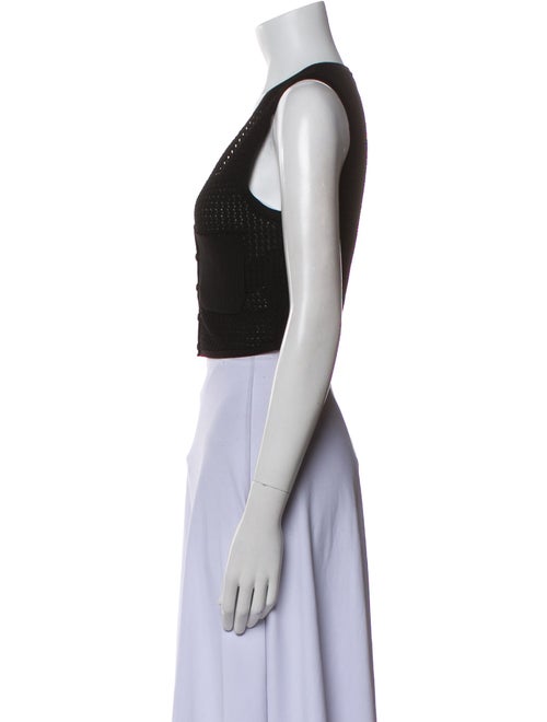 Sandro V-Neck Sleeveless Crop Top