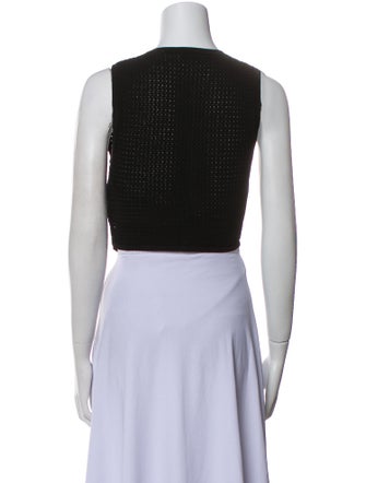 Sandro V-Neck Sleeveless Crop Top