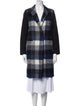 Sandro Wool Plaid Print Peacoat