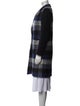 Sandro Wool Plaid Print Peacoat