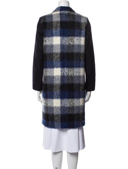 Sandro Wool Plaid Print Peacoat