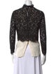 Sandro Lace Pattern Mock Neck Top
