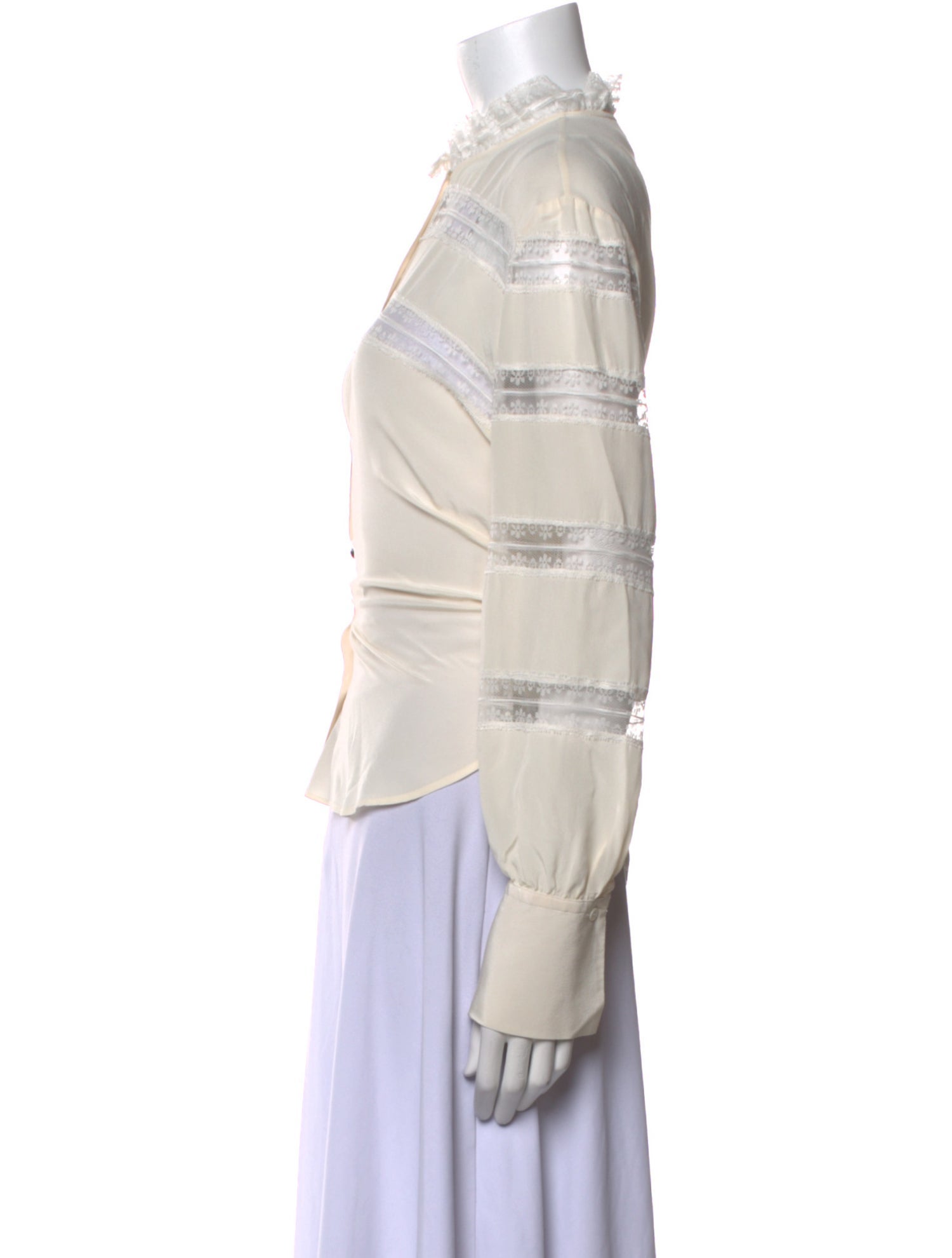 Sandro Silk Mock Neck Button-Up Top