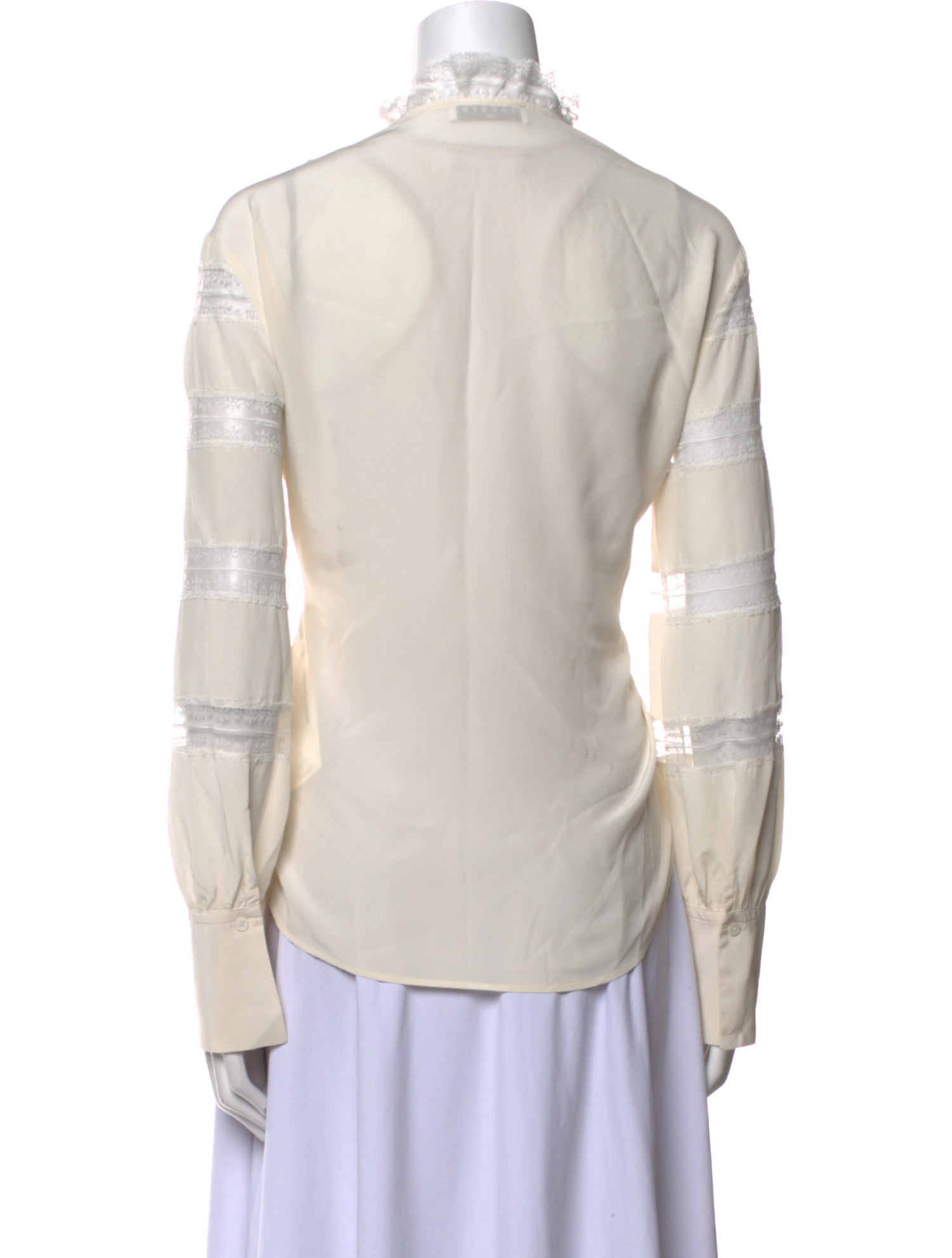 Sandro Silk Mock Neck Button-Up Top