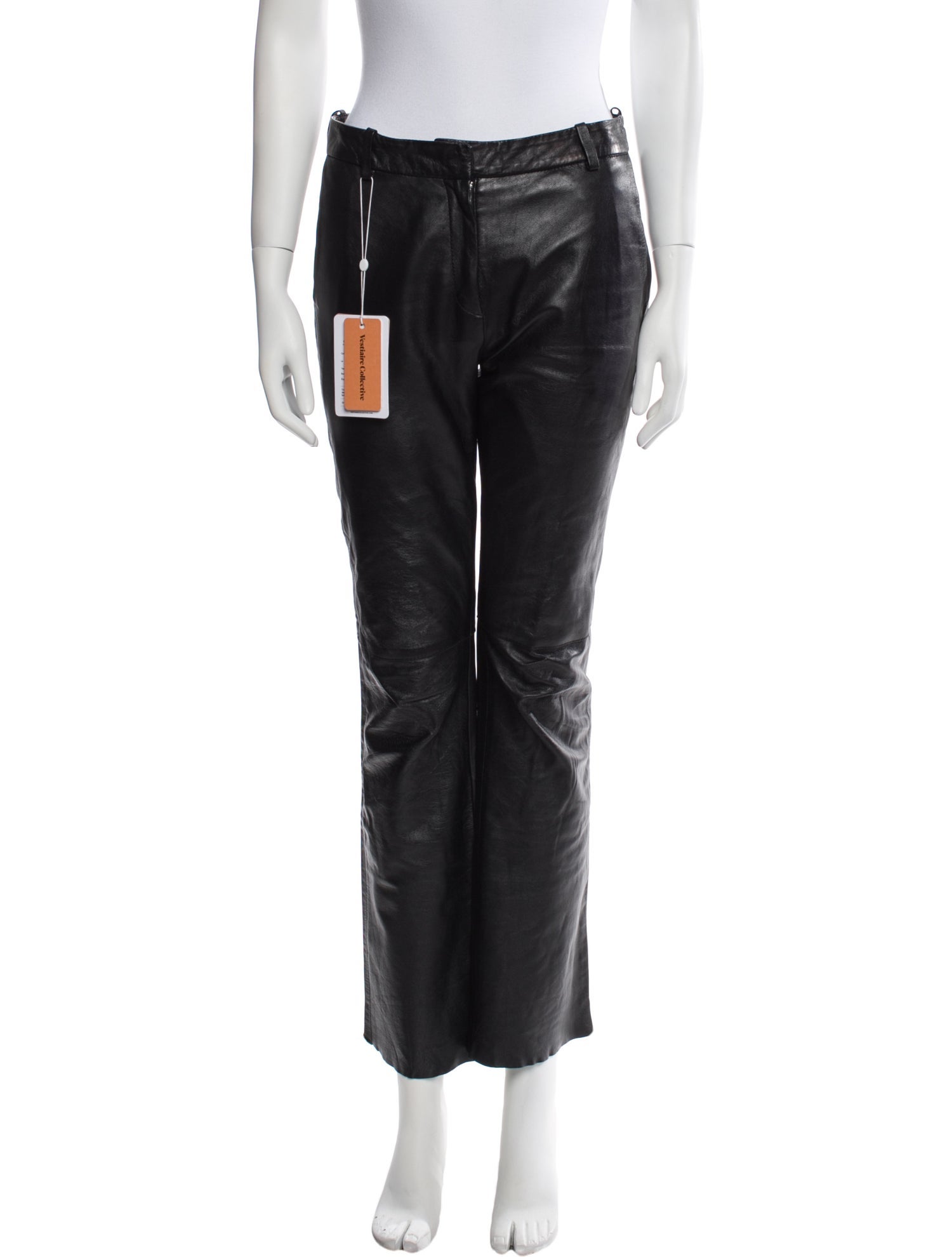 Sandro Leather Straight Leg Pants