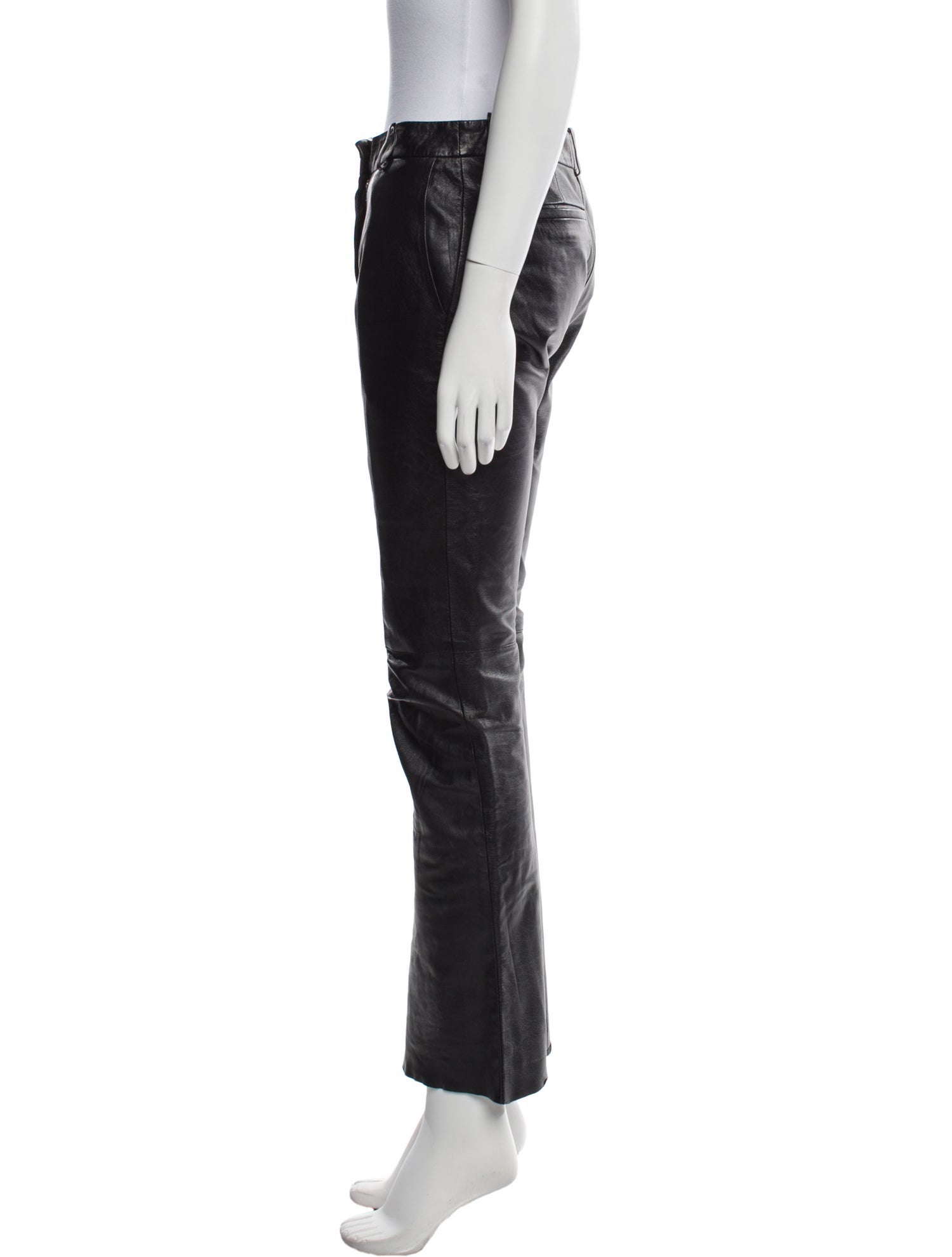 Sandro Leather Straight Leg Pants