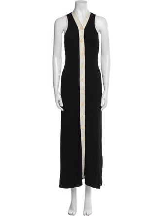 Sandro V-Neck Midi Length Dress