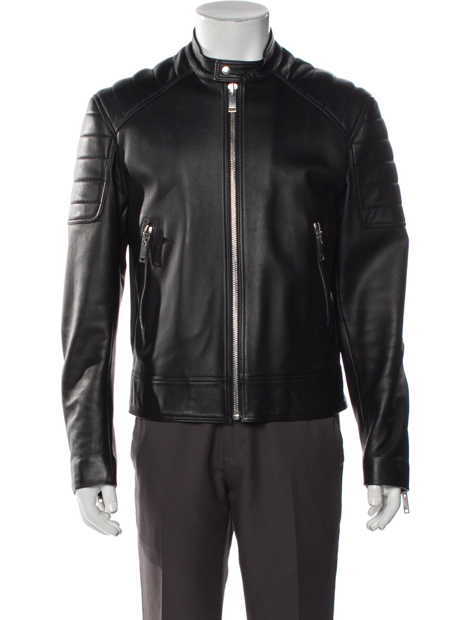 Sandro Lamb Leather Moto Jacket