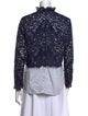 Sandro Lace Pattern Mock Neck Blouse