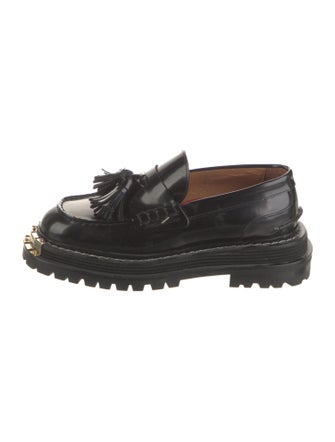 Sandro Patent Leather Tassel Accents Loafers