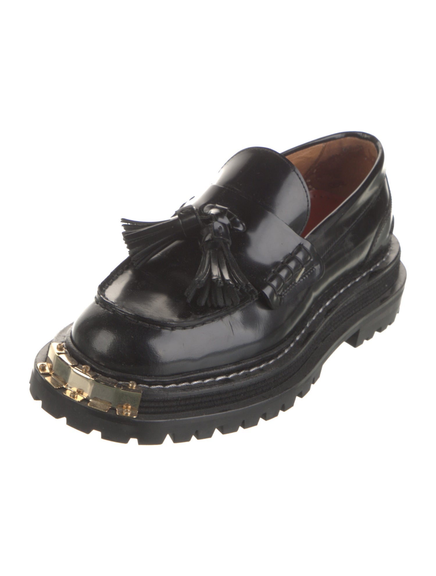 Sandro Patent Leather Tassel Accents Loafers