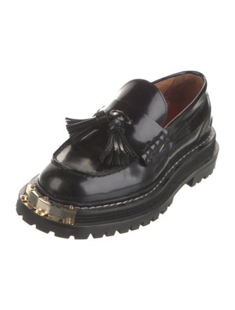 Sandro Patent Leather Tassel Accents Loafers
