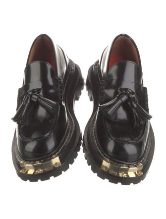 Sandro Patent Leather Tassel Accents Loafers