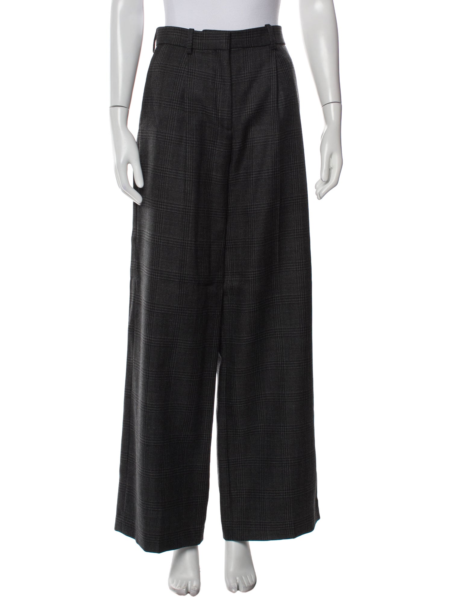 Sandro Plaid Print Wide Leg Pants