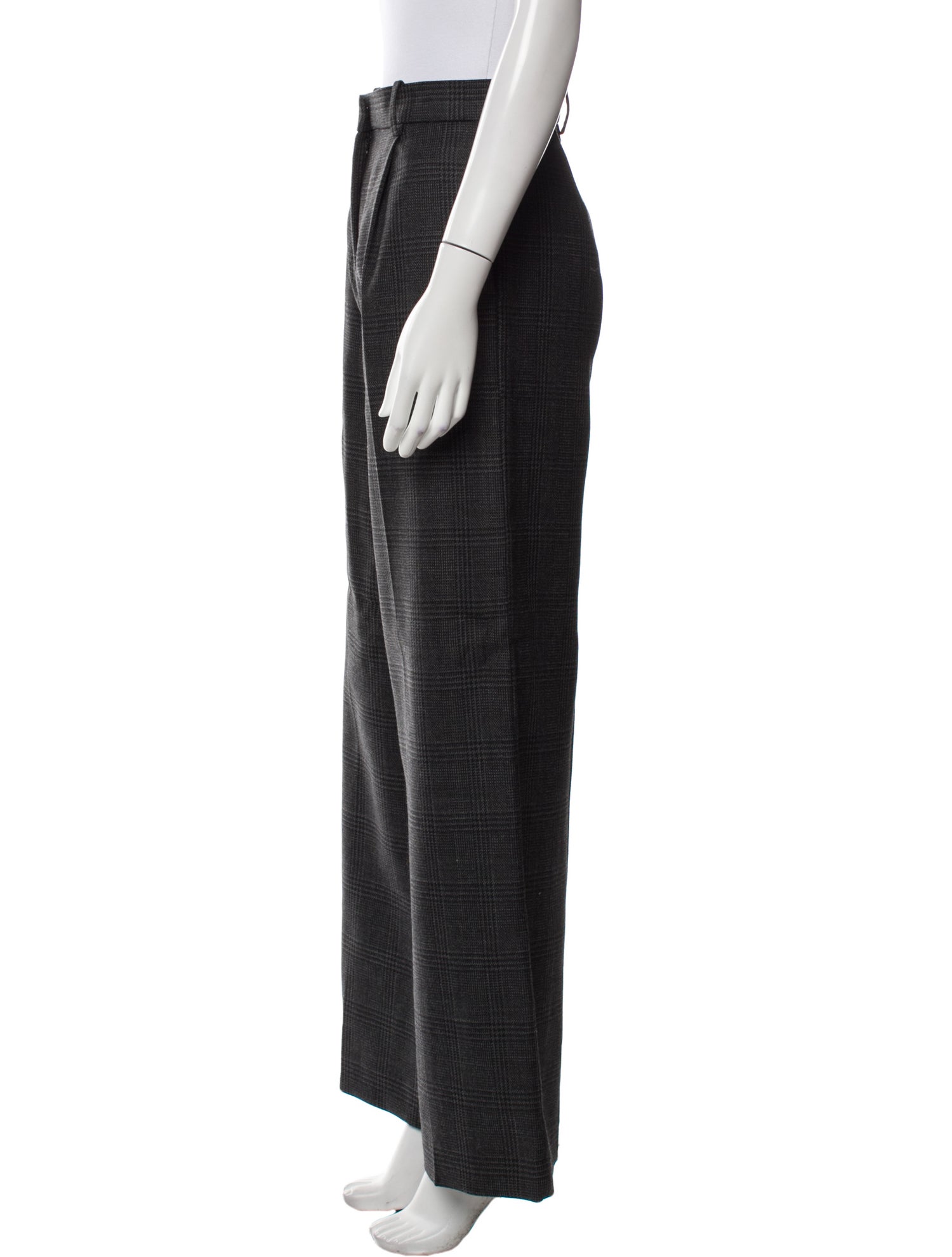 Sandro Plaid Print Wide Leg Pants