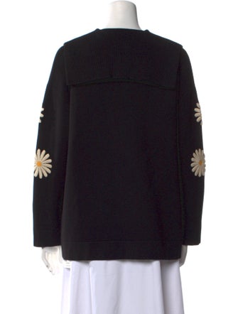 Sandro Floral Print V-Neck Sweatshirt