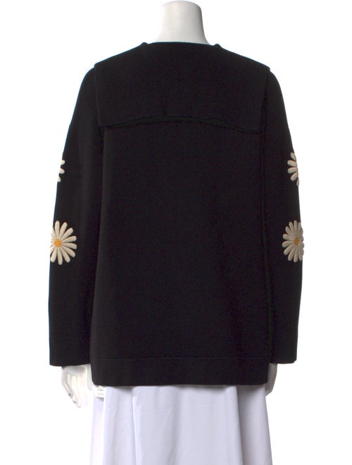 Sandro Floral Print V-Neck Sweatshirt