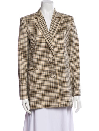 Sandro Plaid Print Blazer