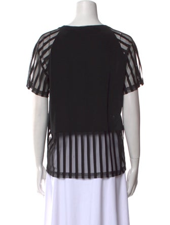 Sandro Striped Scoop Neck T-Shirt