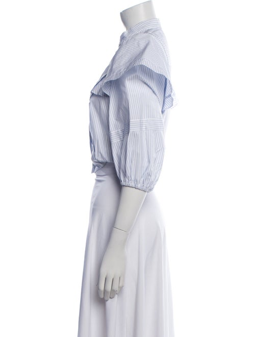 Sandro Striped Mock Neck Crop Top