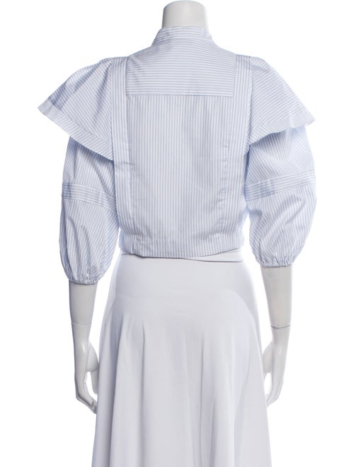 Sandro Striped Mock Neck Crop Top