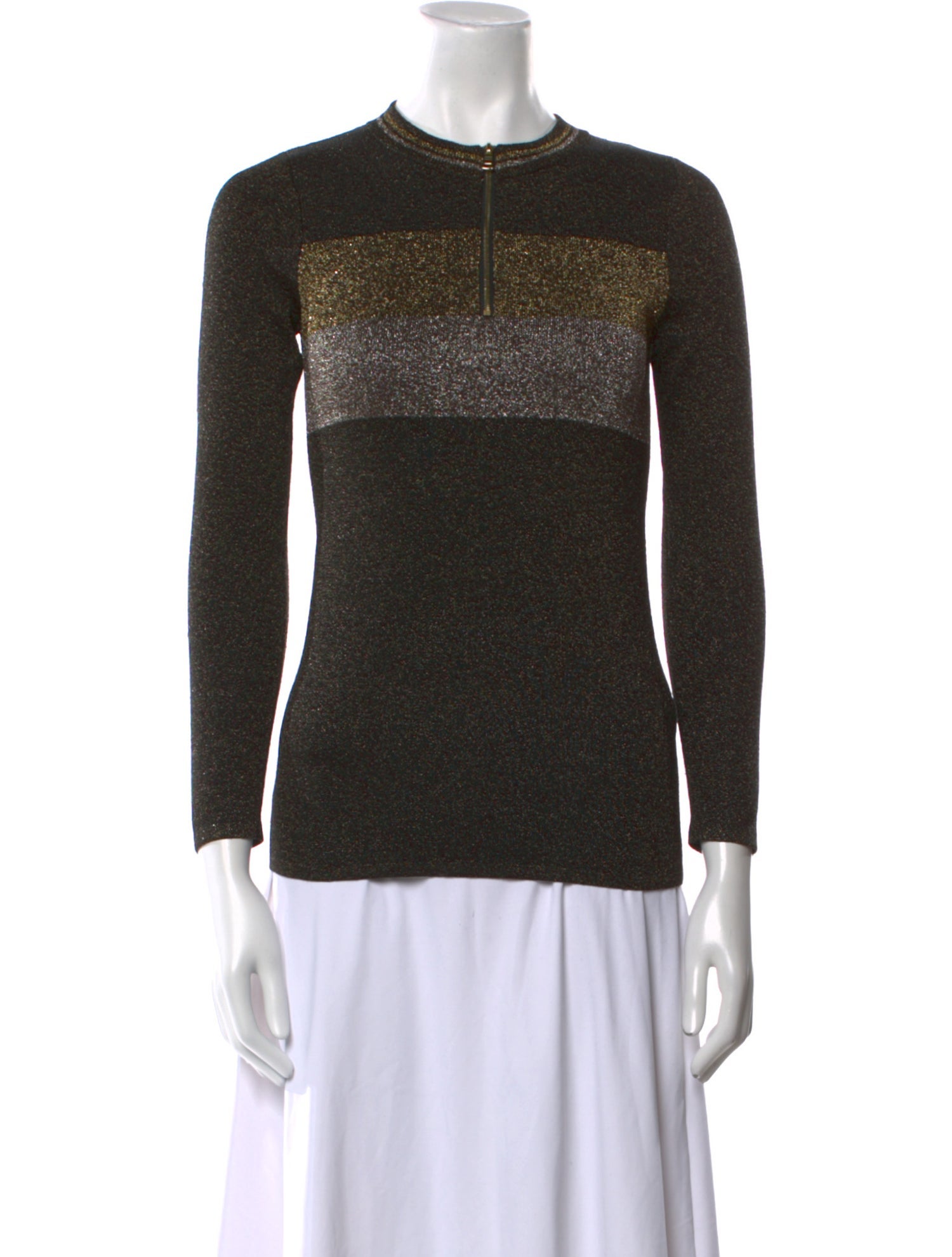 Sandro Crew Neck Long Sleeve Top