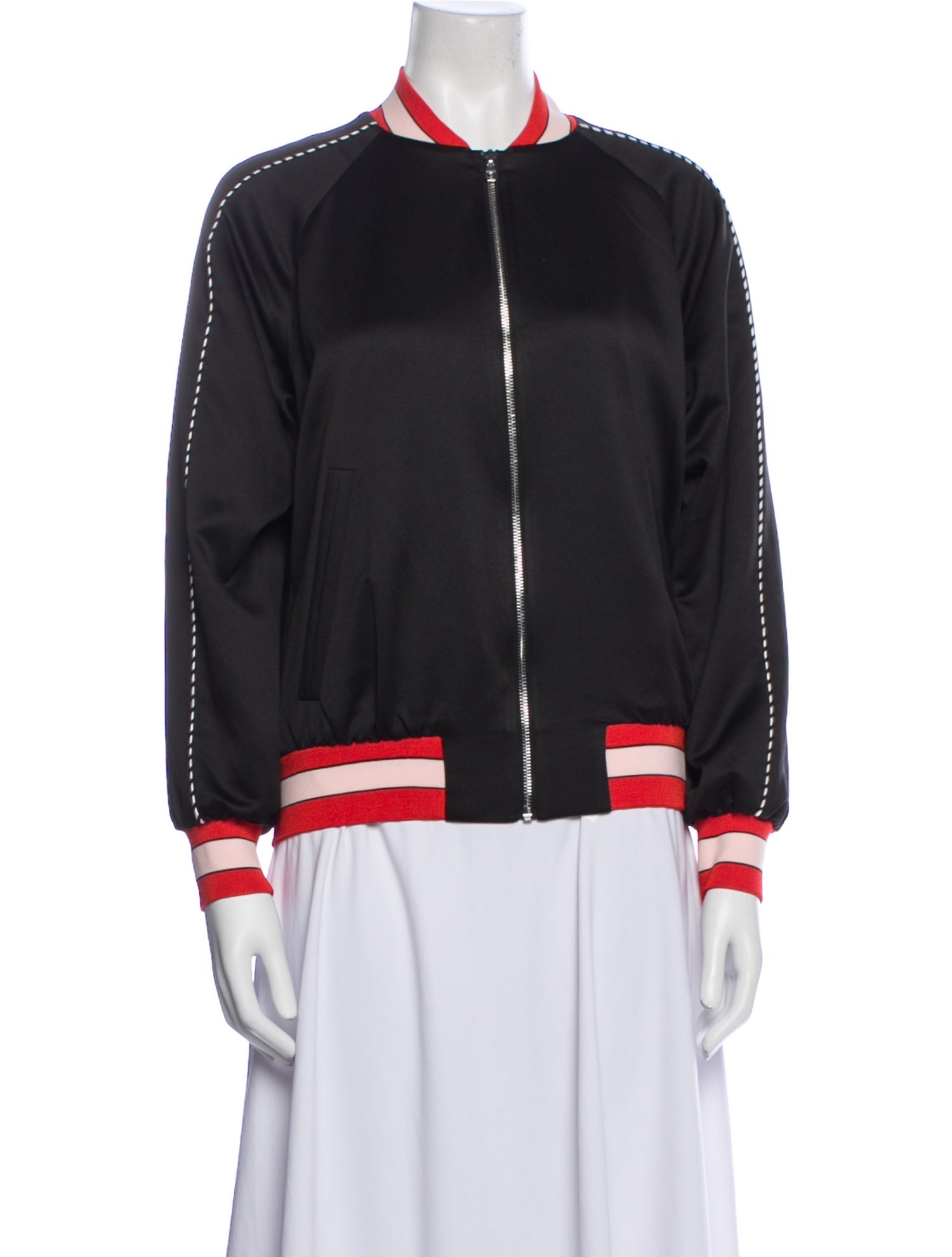 Sandro Colorblock Pattern Bomber Jacket