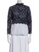 Sandro Lace Pattern Mock Neck Blouse