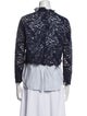Sandro Lace Pattern Mock Neck Blouse