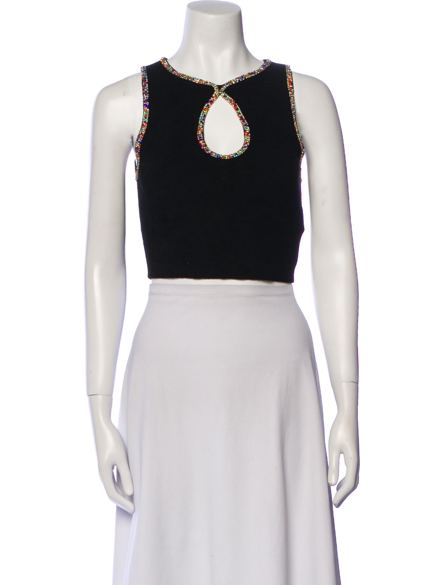 Sandro Scoop Neck Sleeveless Crop Top