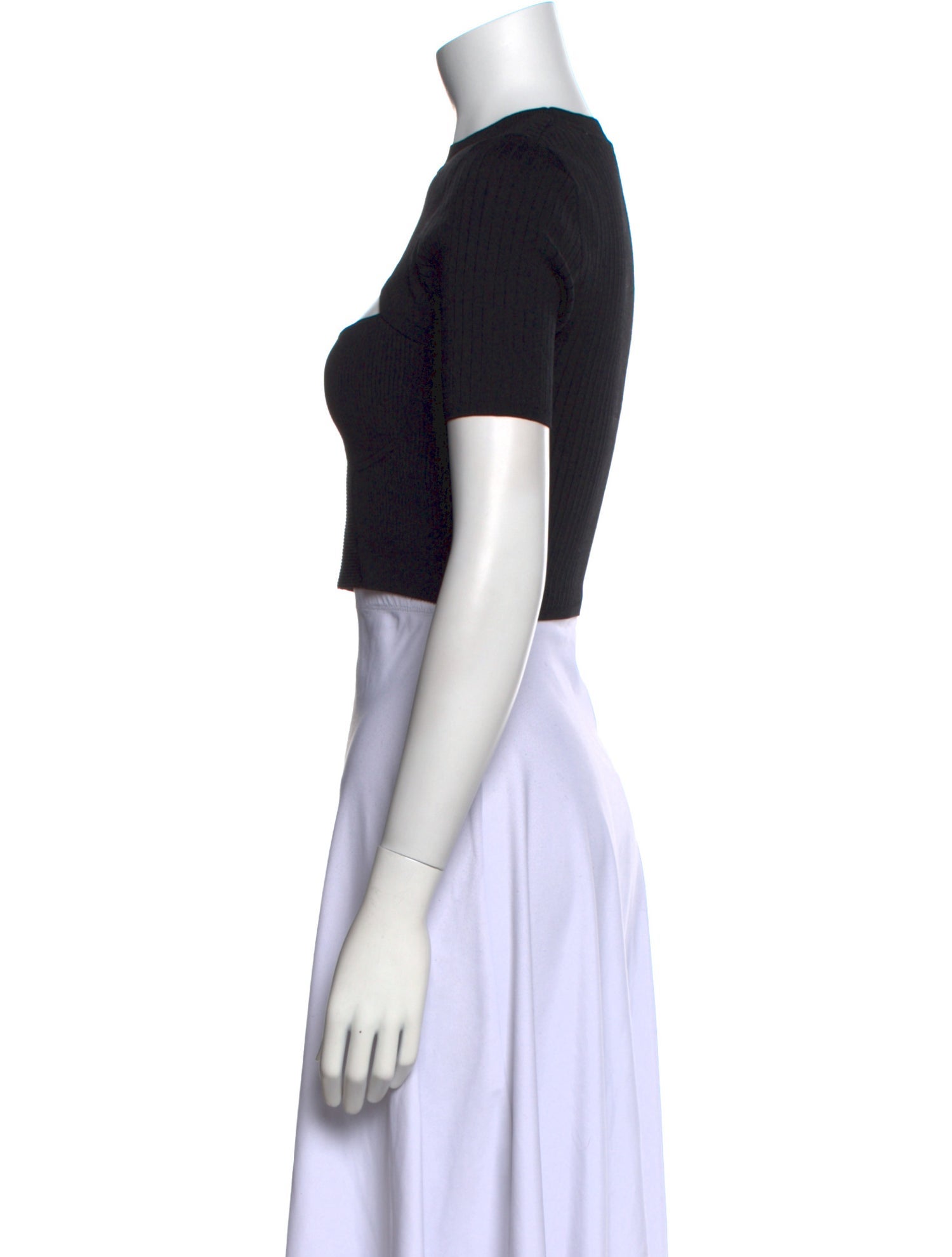 Sandro Crew Neck Short Sleeve Crop Top