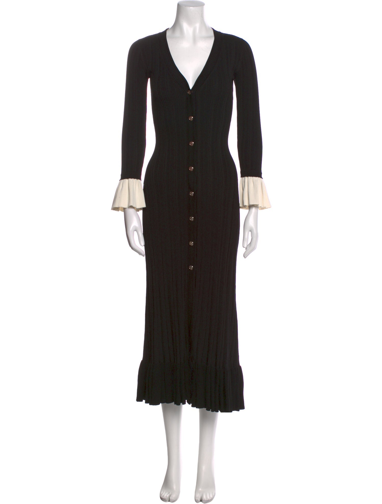 Sandro V-Neck Long Dress