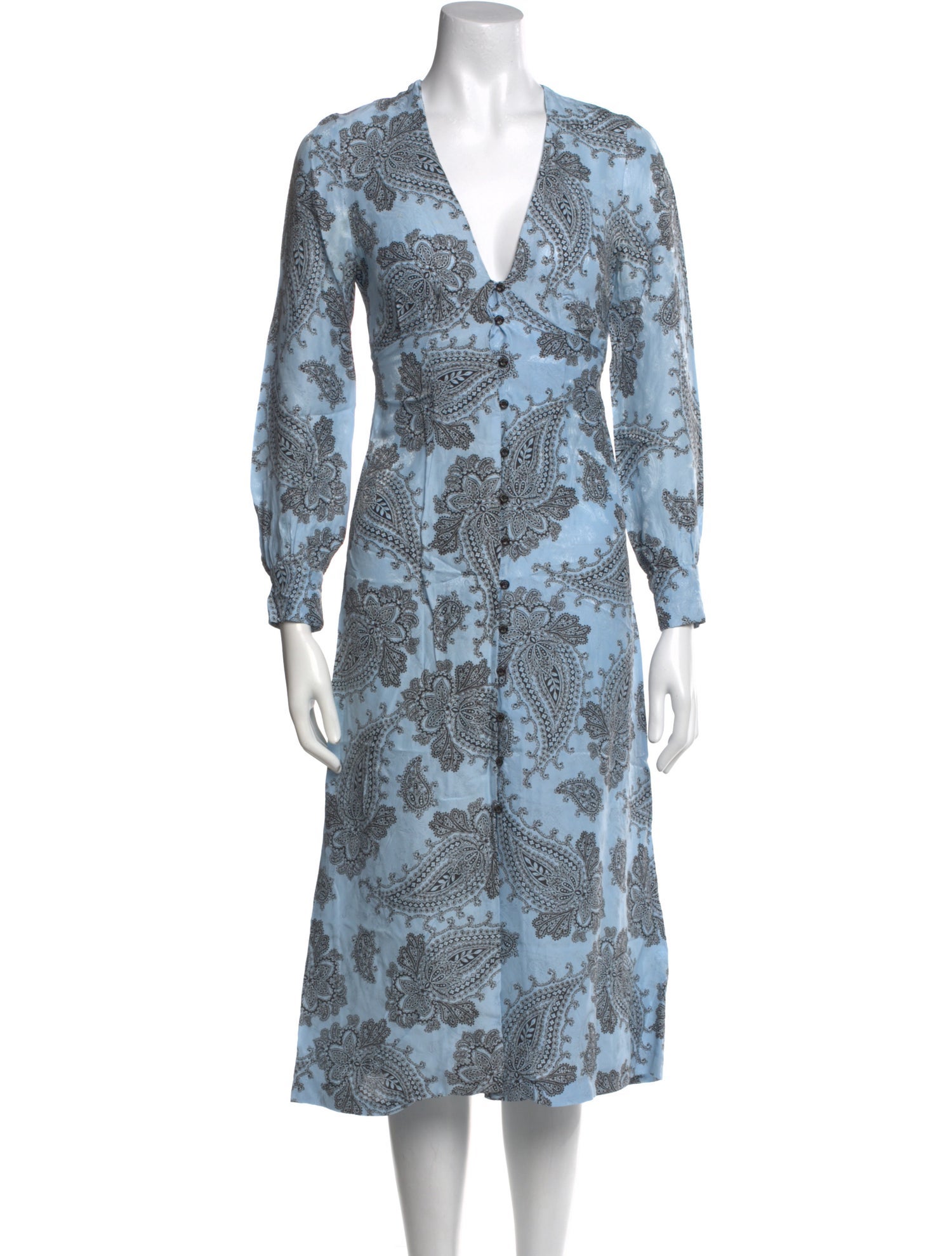 Sandro Paisley Print Midi Length Dress