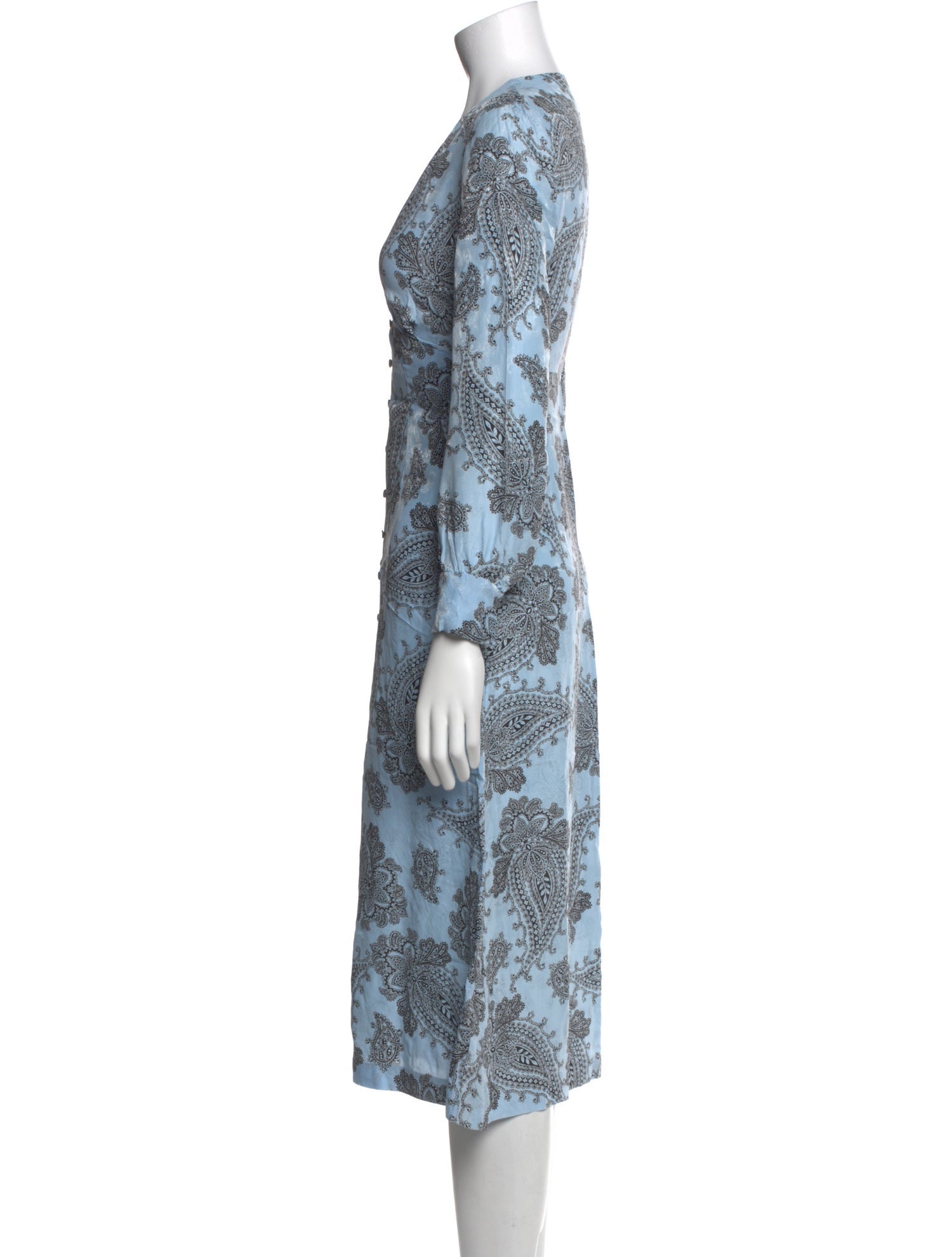 Sandro Paisley Print Midi Length Dress