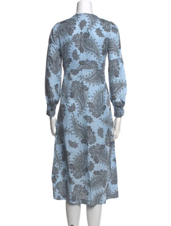 Sandro Paisley Print Midi Length Dress