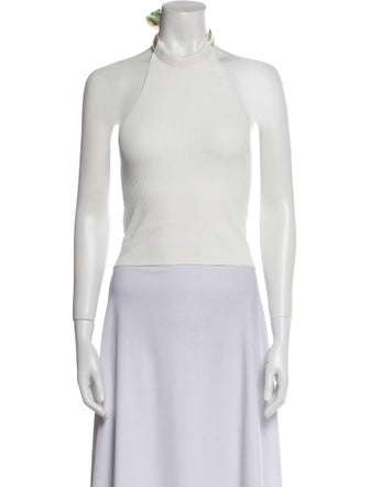 Sandro Halterneck Sleeveless Crop Top