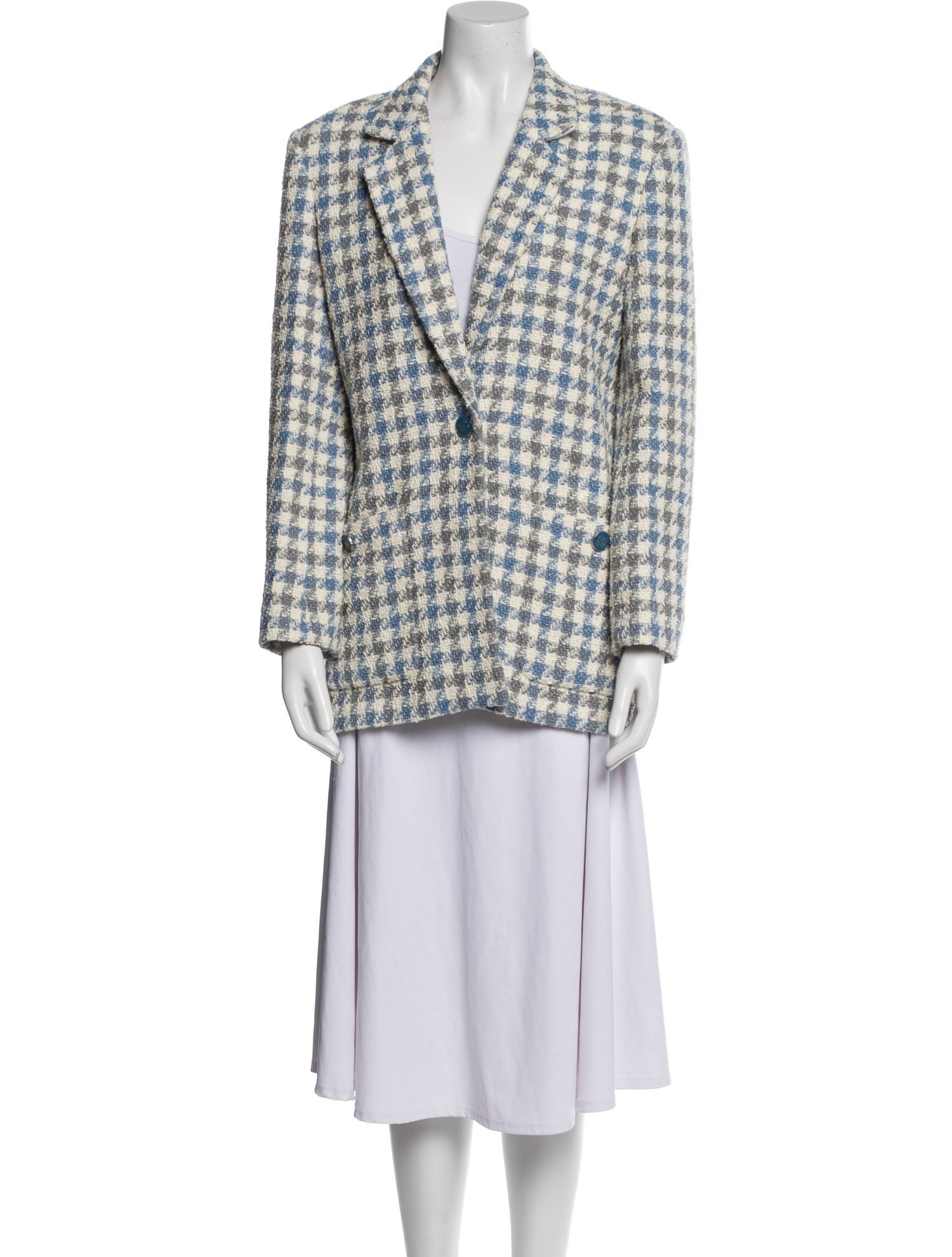 Sandro Plaid Print Blazer